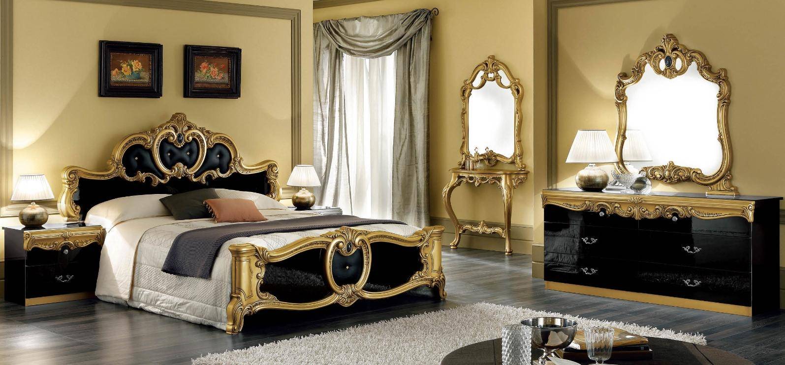 Brands Camel Gold Collection, Italy Barocco Black/Gold Bedroom