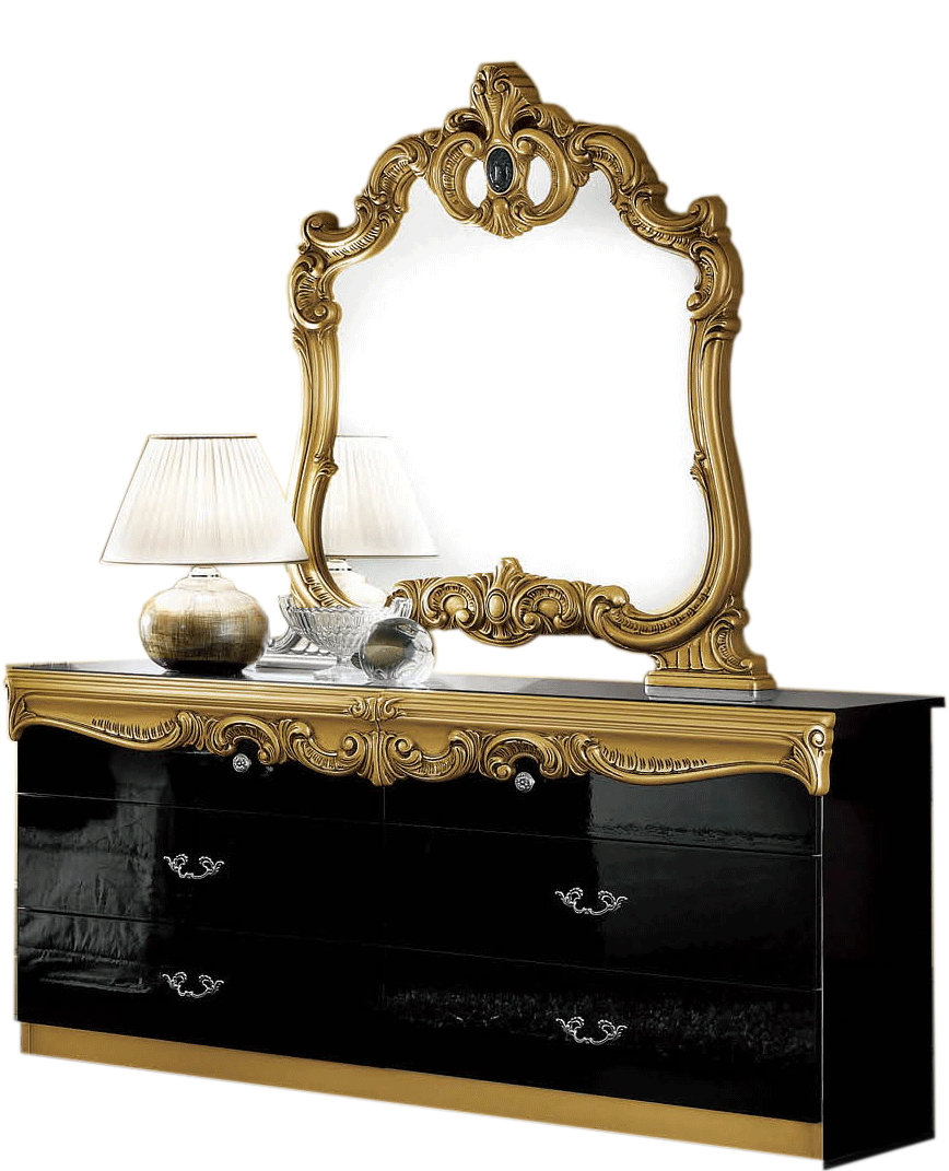 Bedroom Furniture Mirrors Barocco D.Dresser Black/Gold