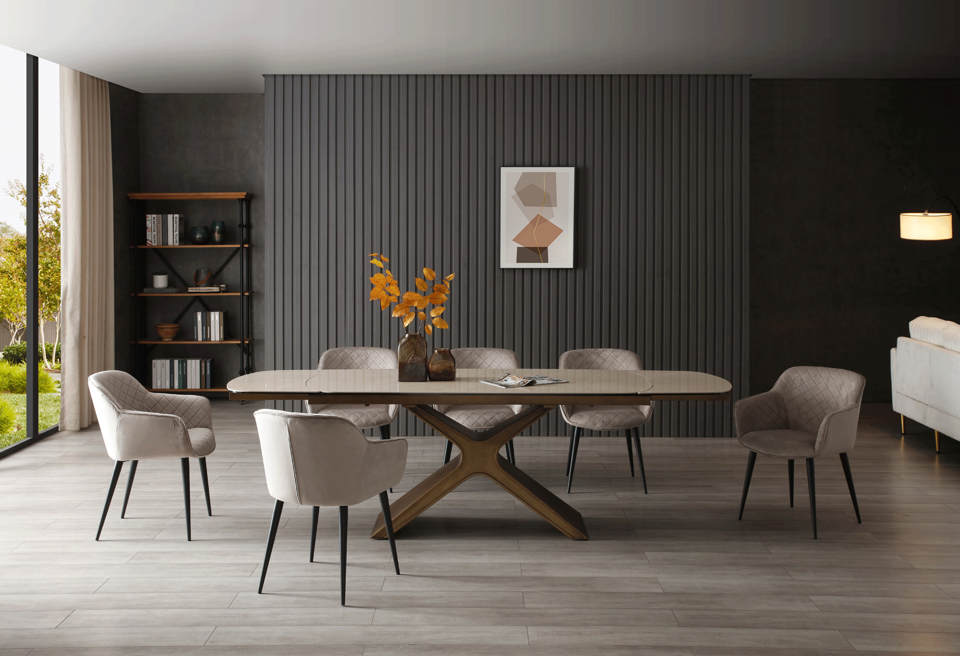 Brands Motif, Spain 9368 Table Taupe with 1117 chairs